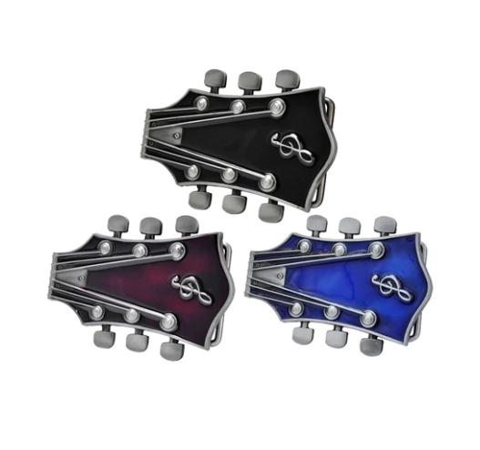 Musical Guitar Belt Buckle