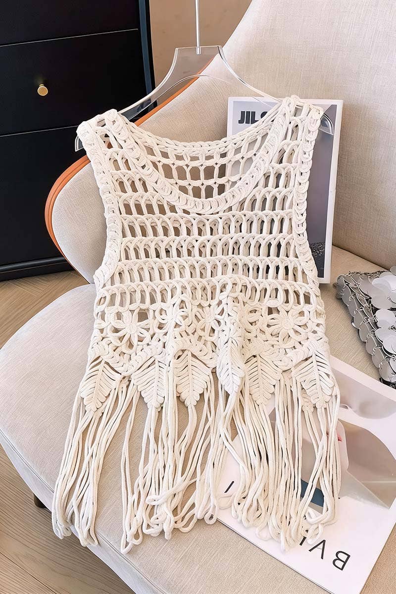 Boho Fringe Crochet Tank Top