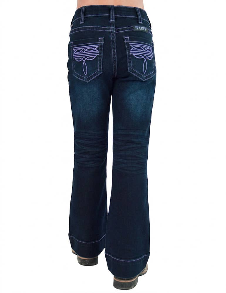 Girls Purple Bootstitch Trouser