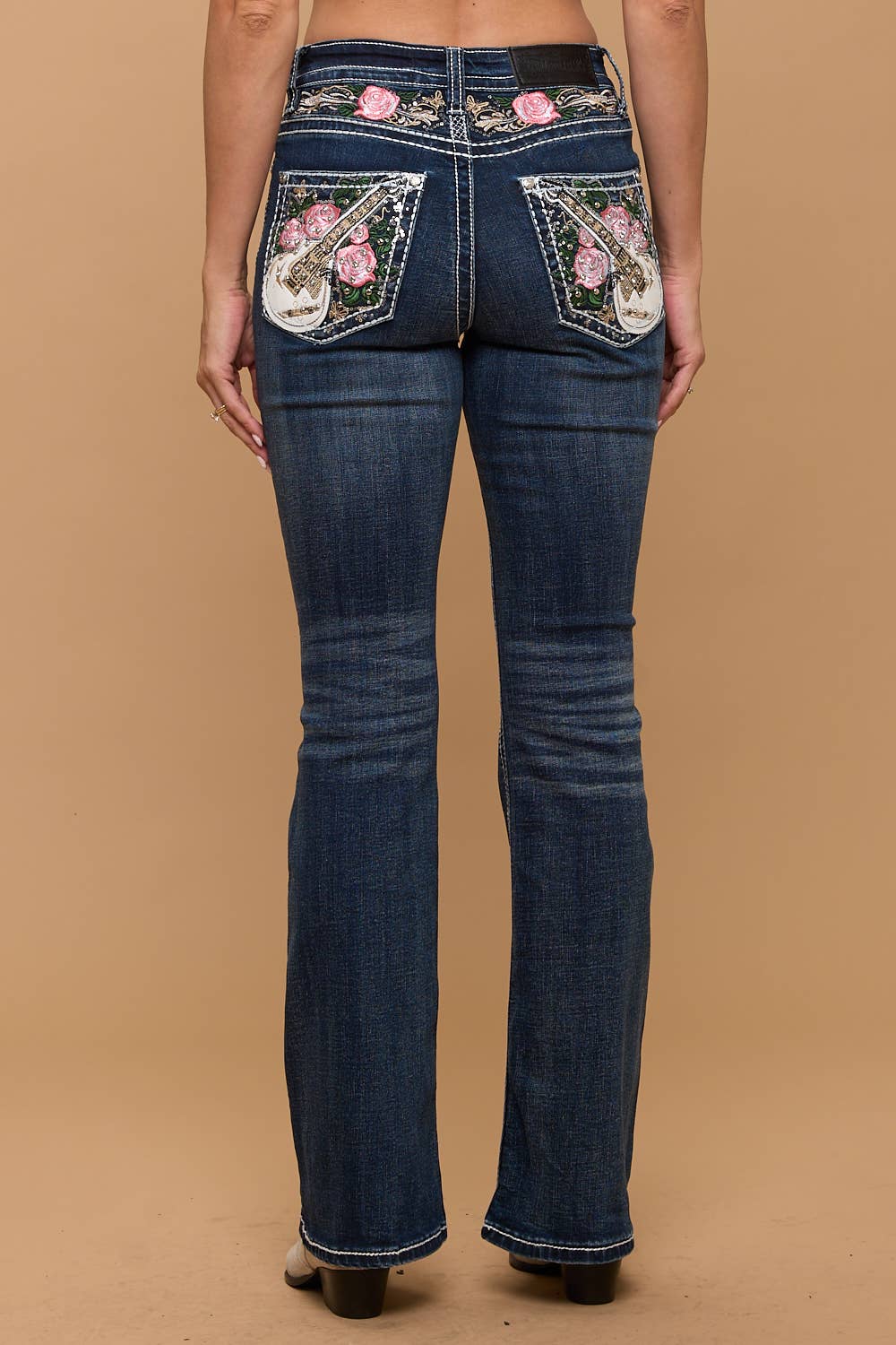 MID RISE BOOTCUT DENIM WITH STRETCH ROCK AND ROLL