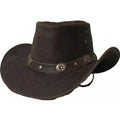 Genuine Leather Western Cowboy Hat Brown #2695