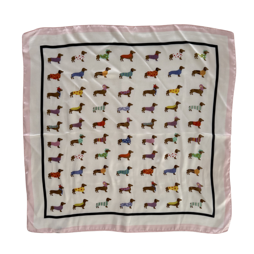 Scarf | Dachshund Print | Pink