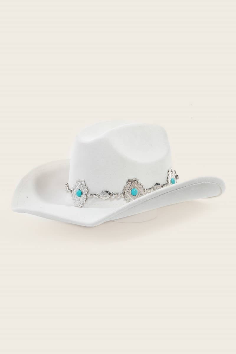 Turquoise Stud Concho Belt Cowboy Hat