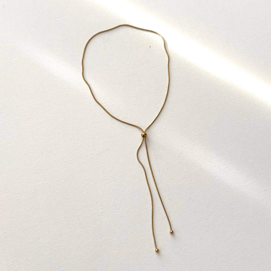 Stainless Steel 18K Gold-plated Adjustable Chain Necklace