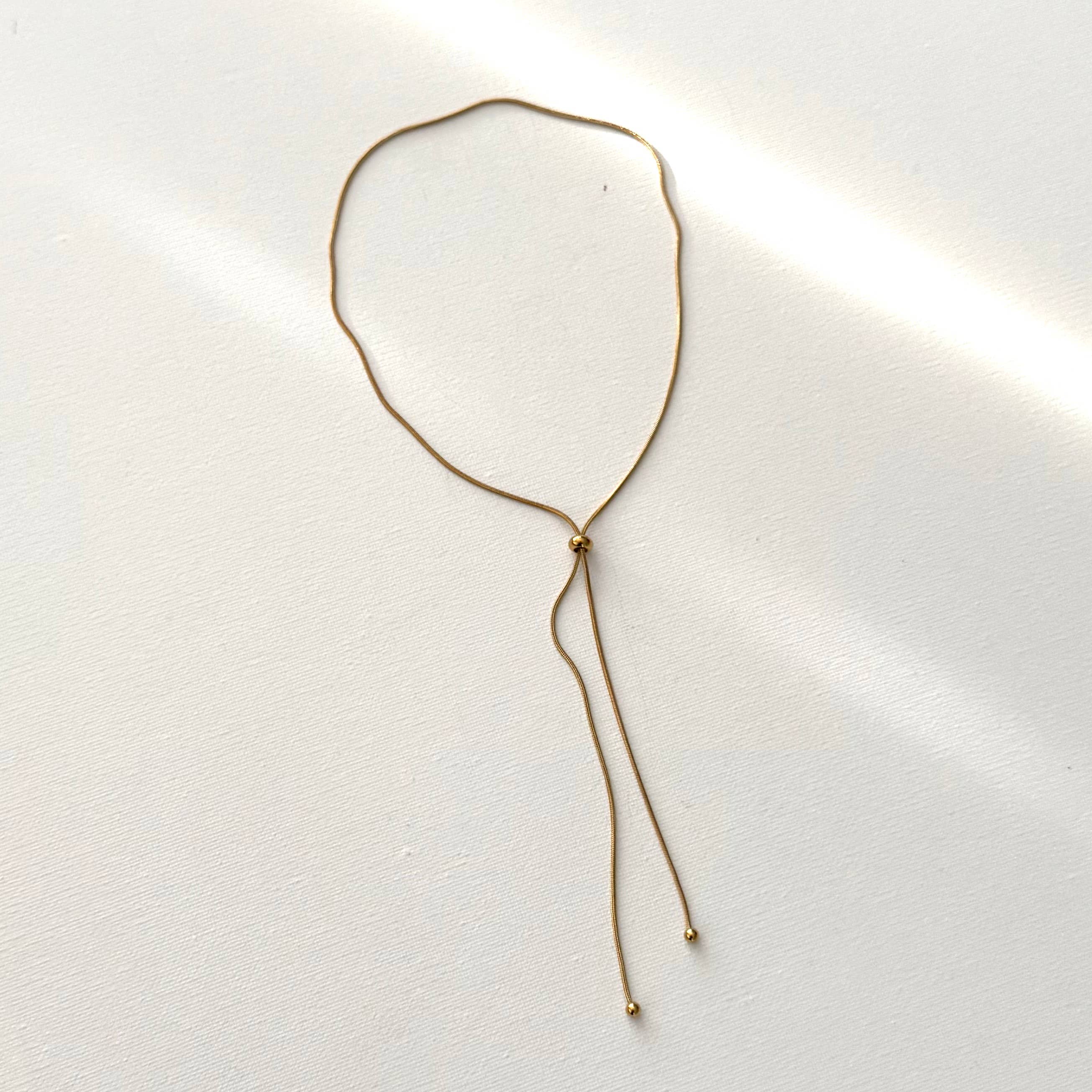 Stainless Steel 18K Gold-plated Adjustable Chain Necklace