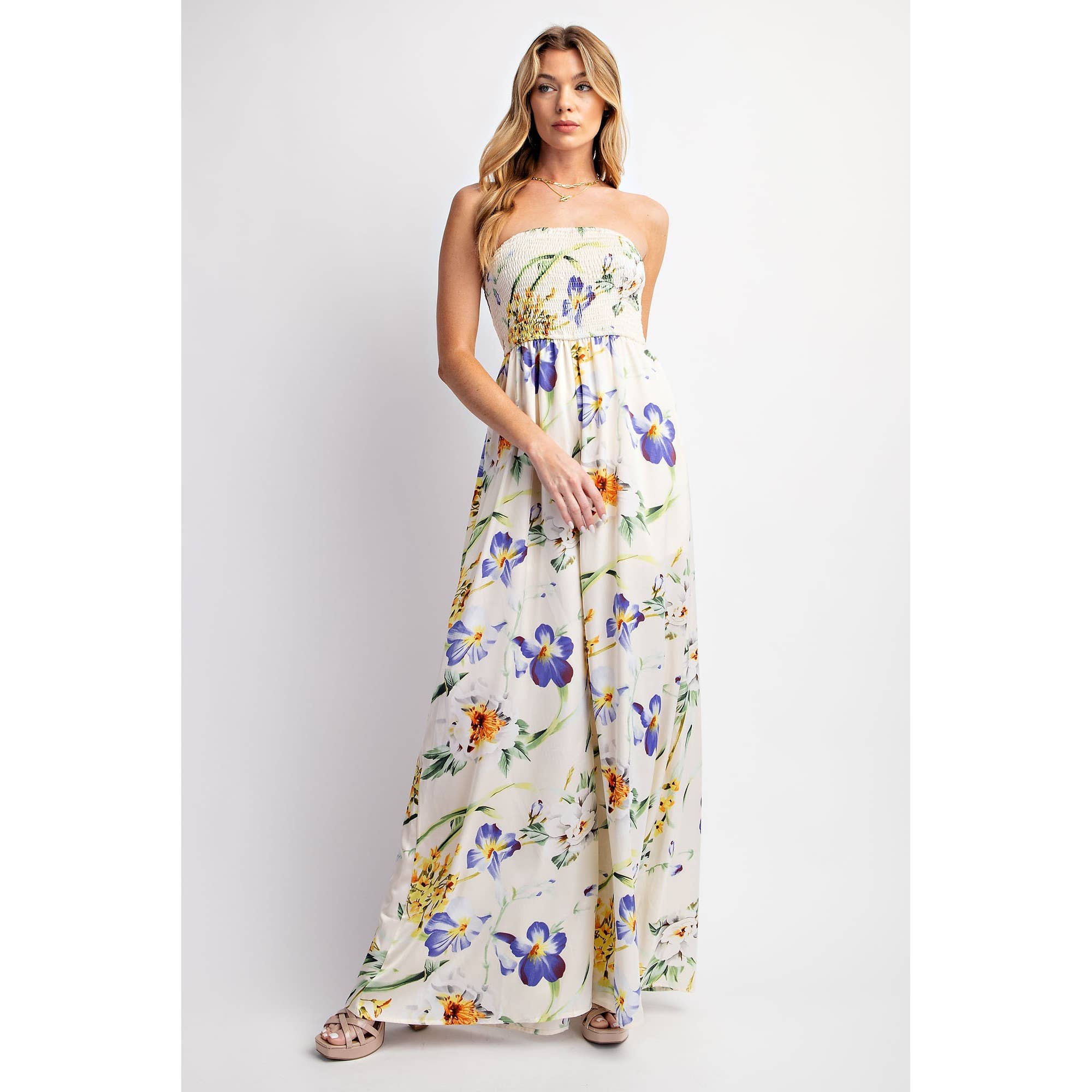 RELAXED SATIN PRINT WIDE LEG JUMPSUIT