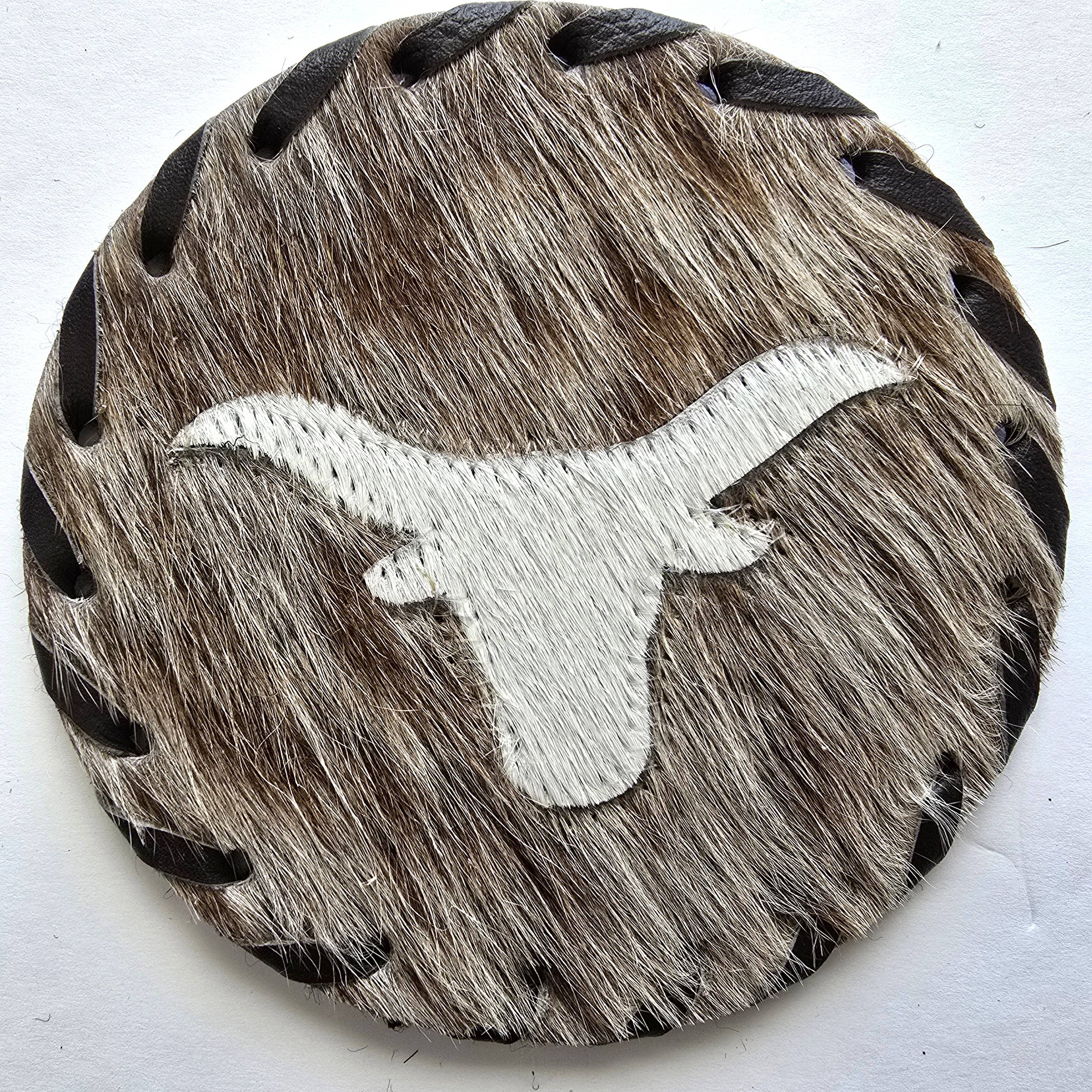 Large Cowhide Hair-on Coaster -  Bull Theme Western Decor