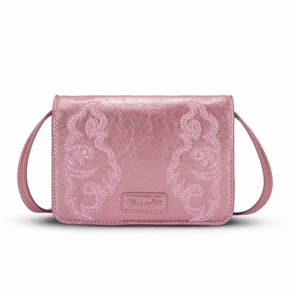Wrangler Western Embroidered Crossbody Bag - Pink