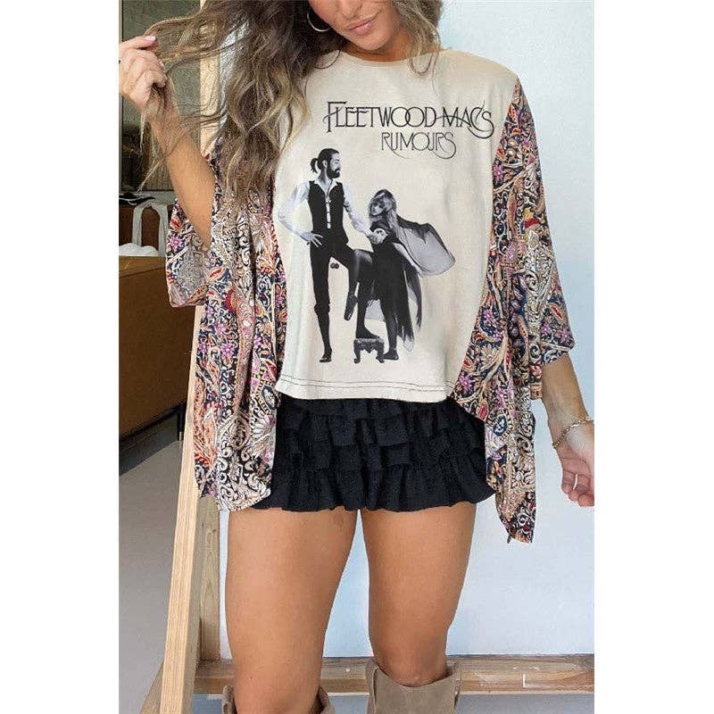 Round Neck Loose Print Top