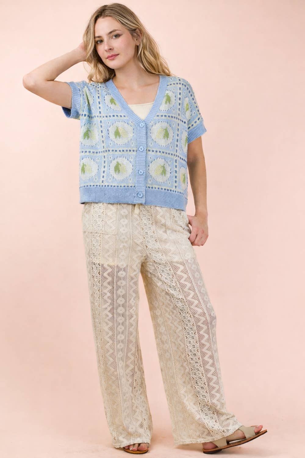 Cotton Lace Bohemian Cargo Pants