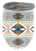 Stainless Steel Wine Mug white Aztec
