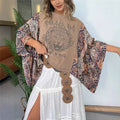 Printed Batwing Sleeve Loose Top