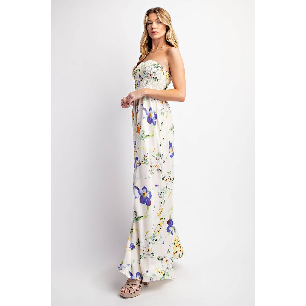 RELAXED SATIN PRINT WIDE LEG JUMPSUIT