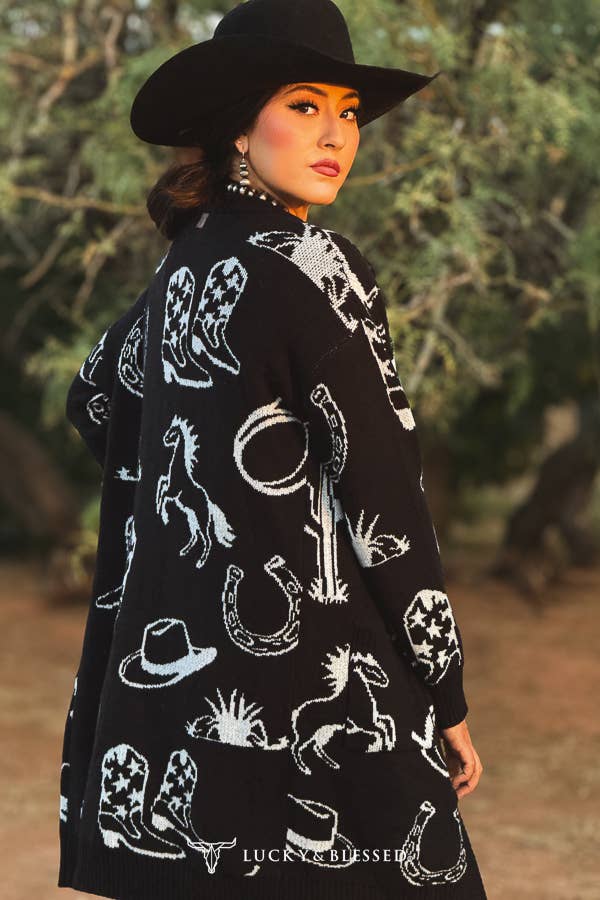 Black Western Cardigan