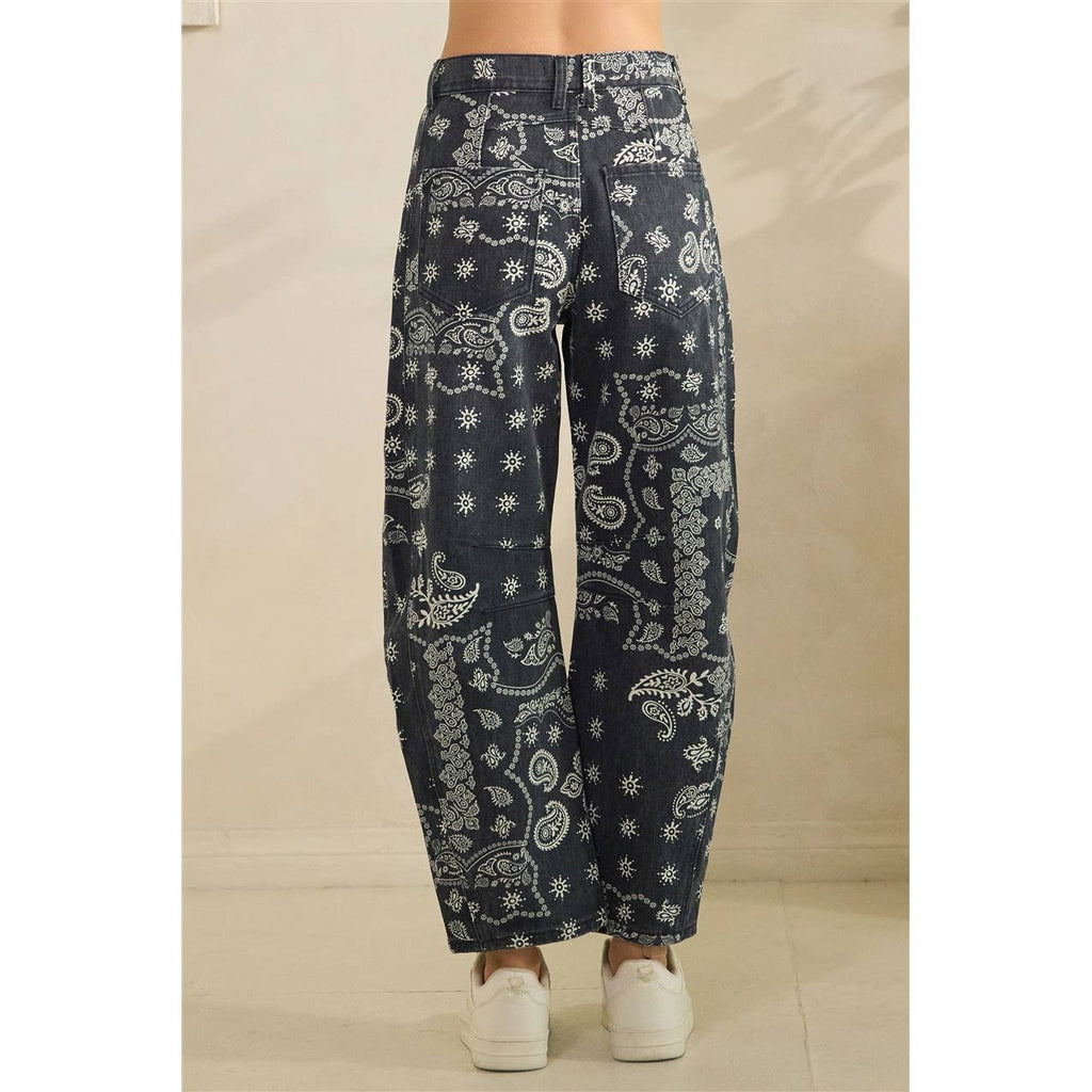 Paisley Printed Denim Pants