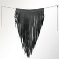 Western Fringe Chain Accessory - Genuine Black suede Statement Piece
