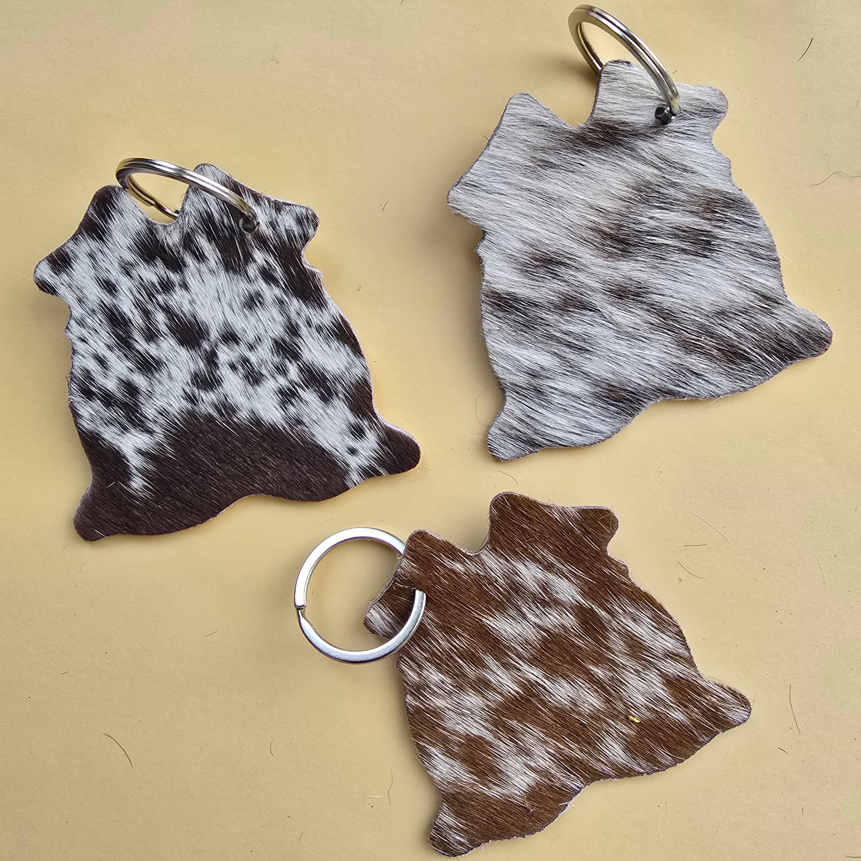 Hair-On Cowhide Keychain – Hide Shape