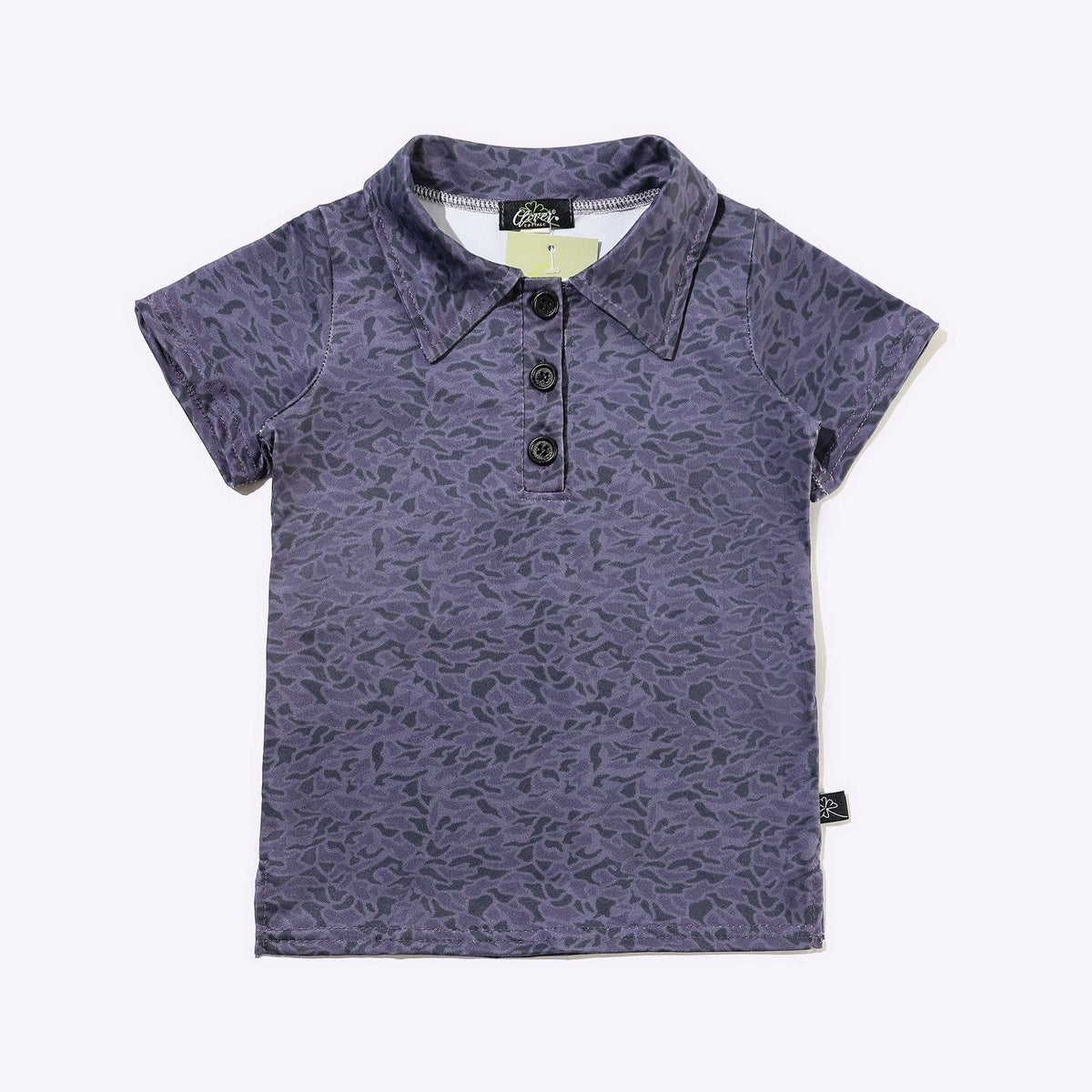 Black Camo Boy Collar Shirt