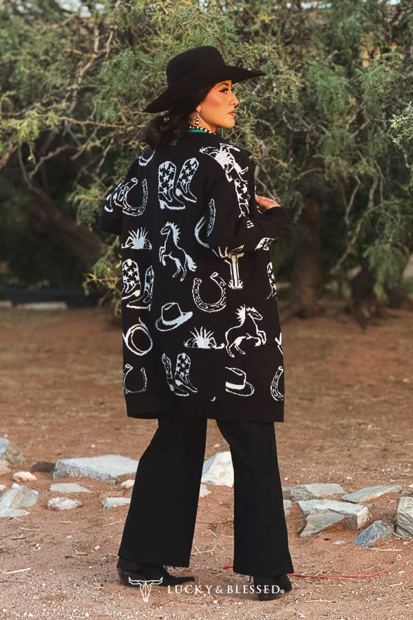 Black Western Cardigan