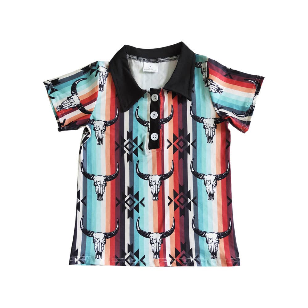 Baby Boys western cow stripe buttons shirts