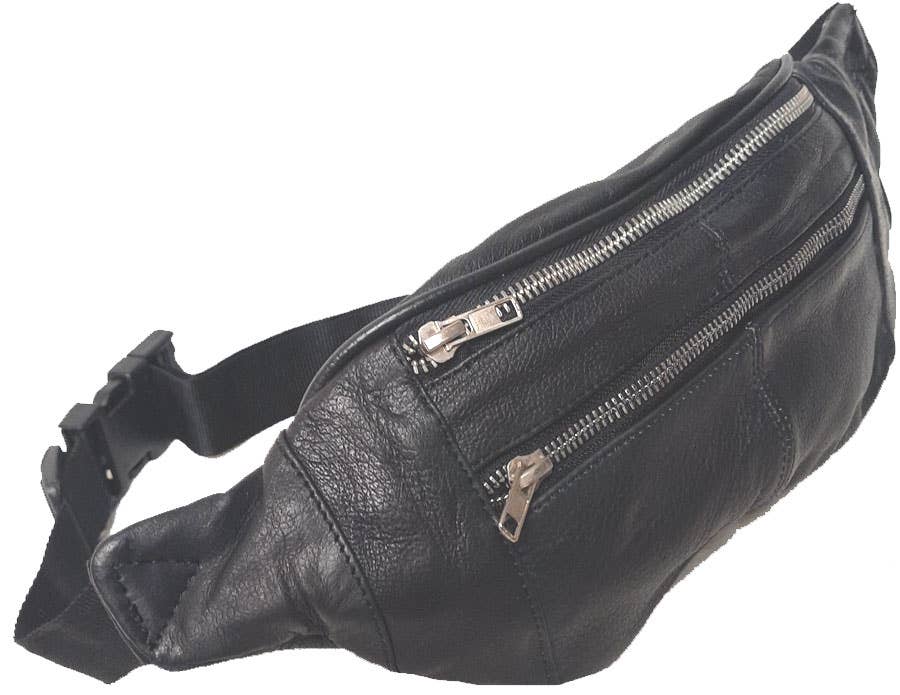 Genuine Cowhide  Leather Fanny Bag Waist Belt Pouch #3602
