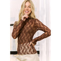 MODERN SHEER LACE HIGH NECKLINE TOP