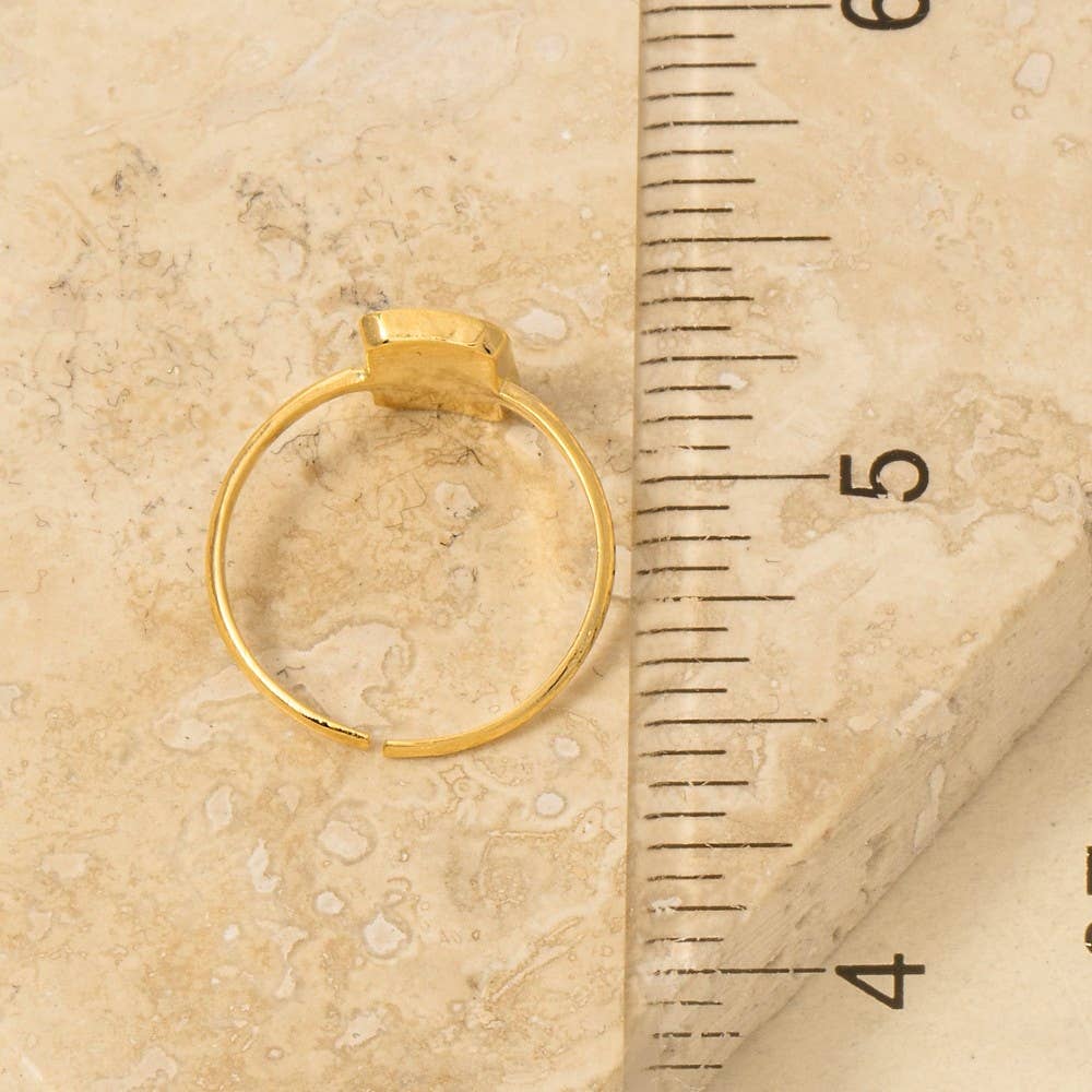 Rectangle Moon Adjustable Ring