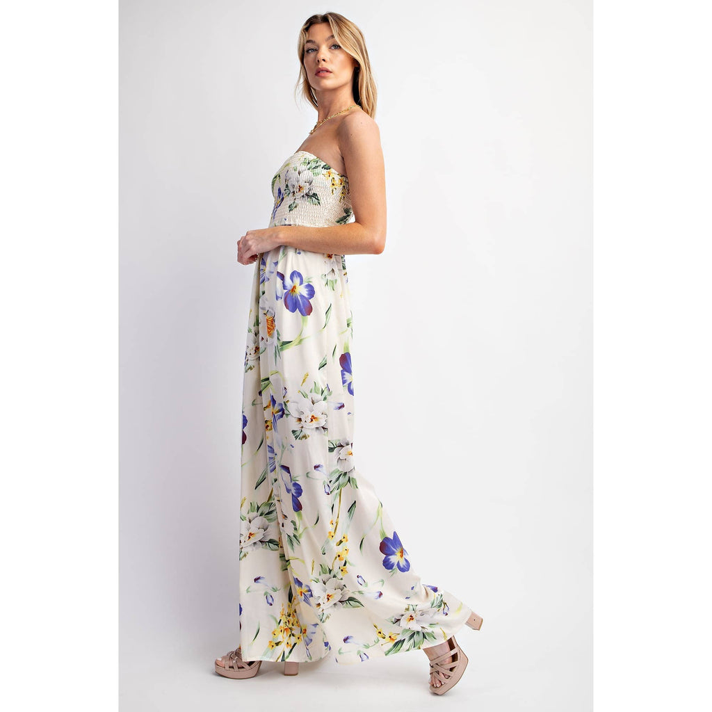 RELAXED SATIN PRINT WIDE LEG JUMPSUIT