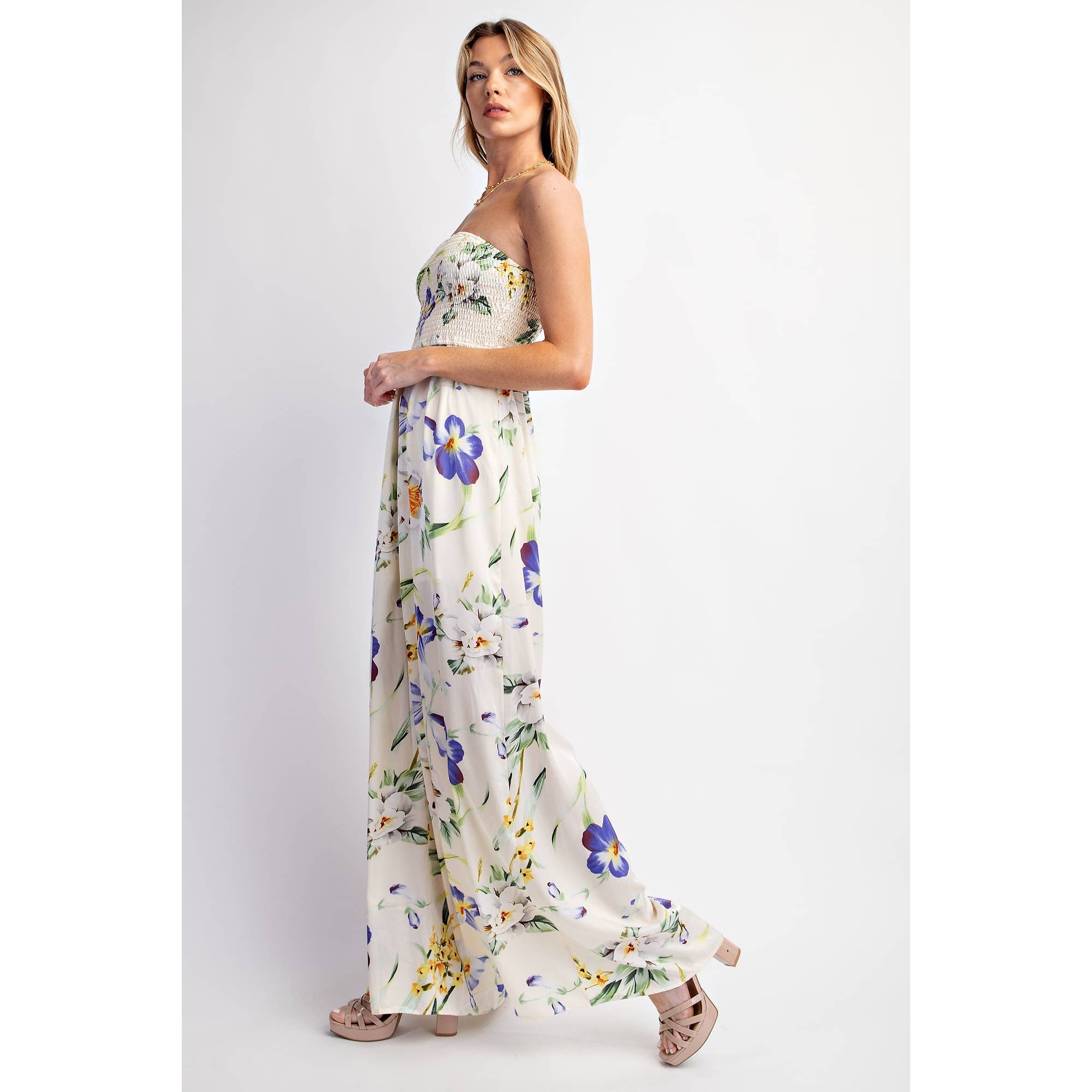 RELAXED SATIN PRINT WIDE LEG JUMPSUIT