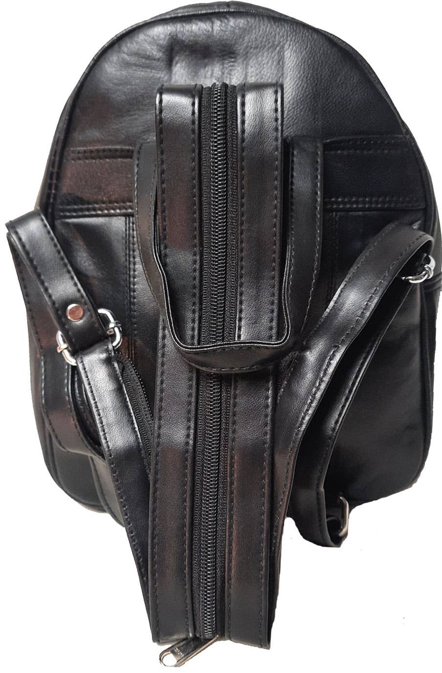 Genuine Leather Backpack Body Sling Bag Water Bottle #2004