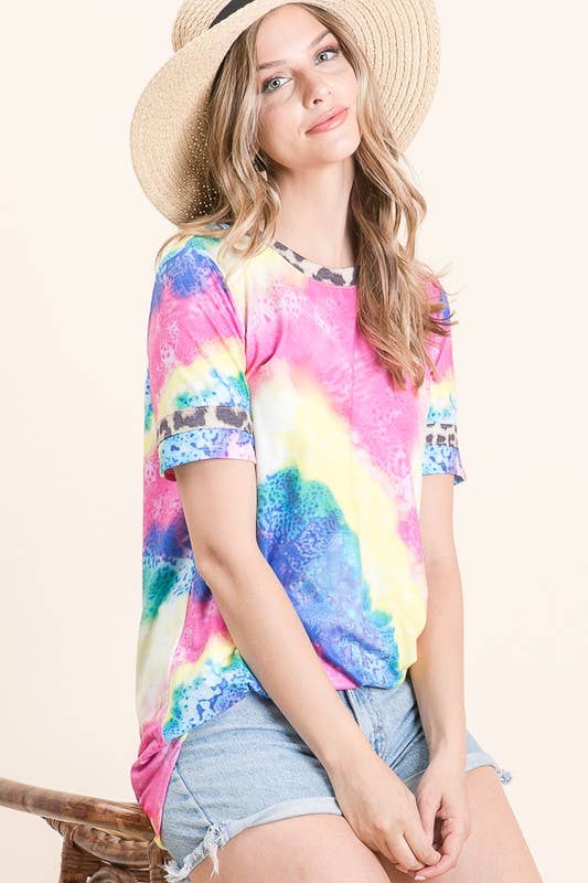 MENA TIE DYE LEOPARD PRINT pride shirt