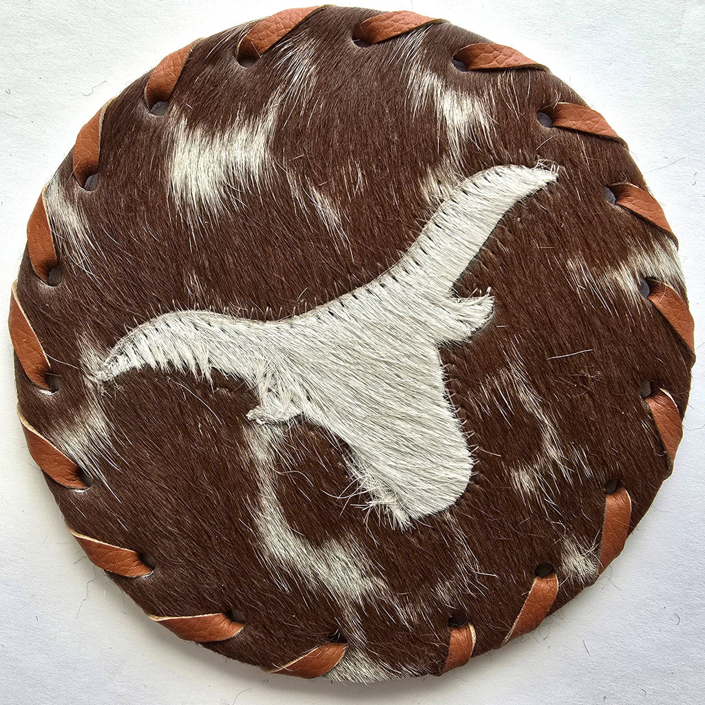 Large Cowhide Hair-on Coaster -  Bull Theme Western Decor