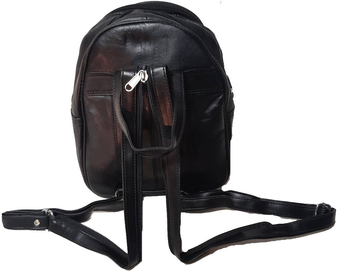 Genuine Leather Backpack Body Sling Bag Water Bottle #2004