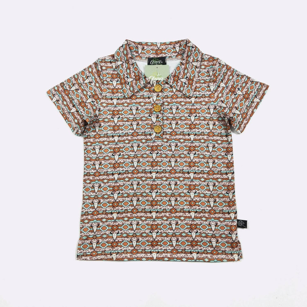 Aztec Longhorn Boy Collar Shirt
