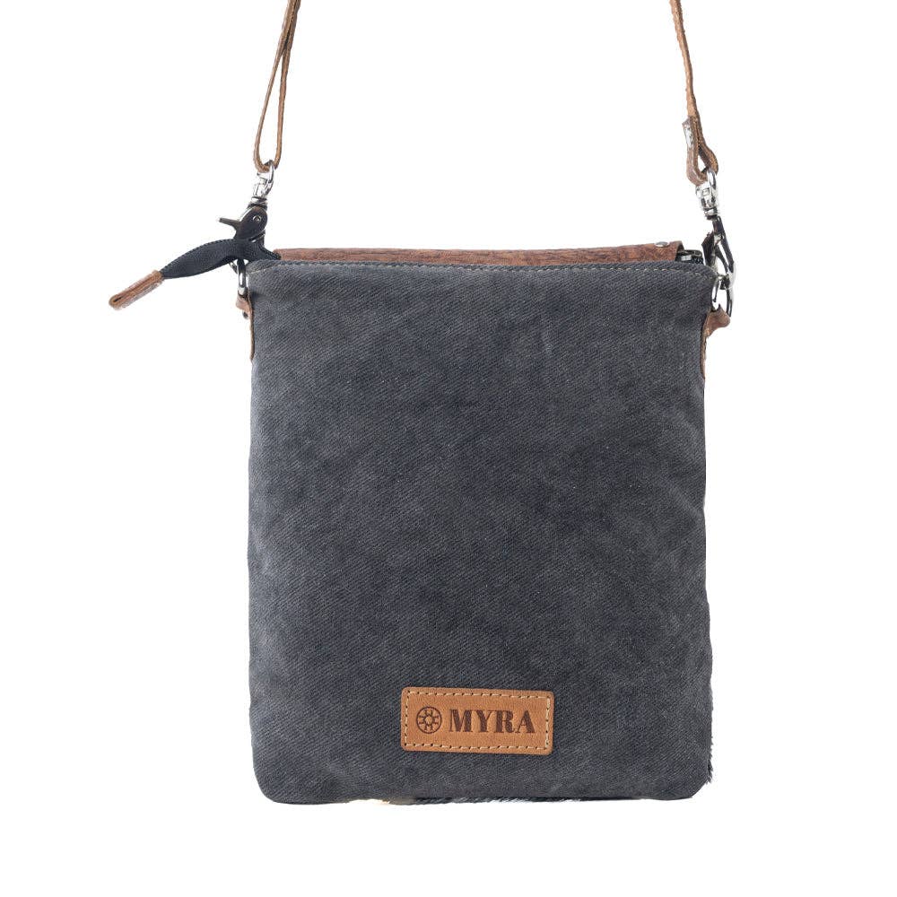 Myra Stonebrook Canvas & Hairon Bag in Spotted Ivory
