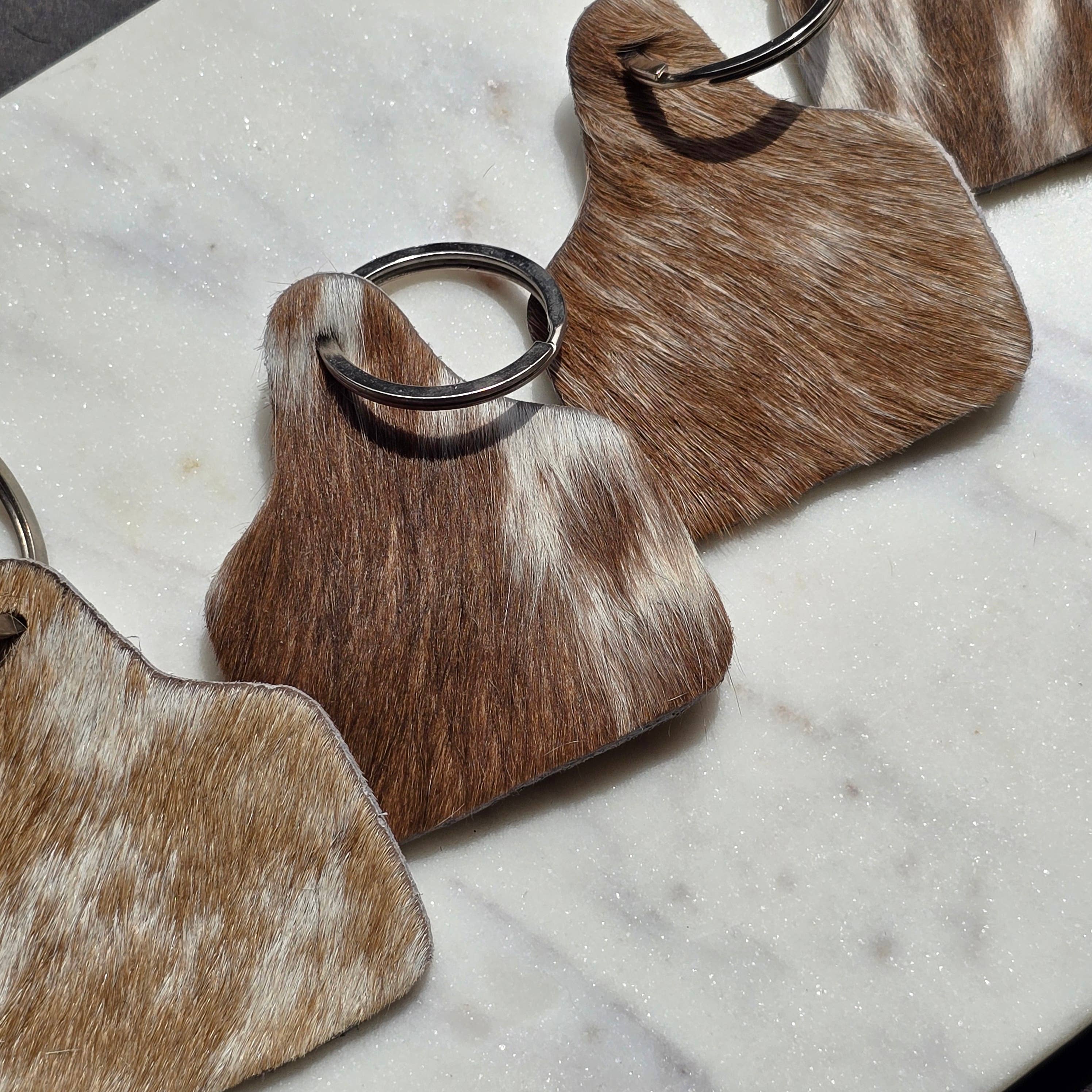 Cowhide Tag Keychain – Genuine Hair-On Cowhide