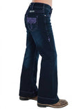 Girls Purple Bootstitch Trouser