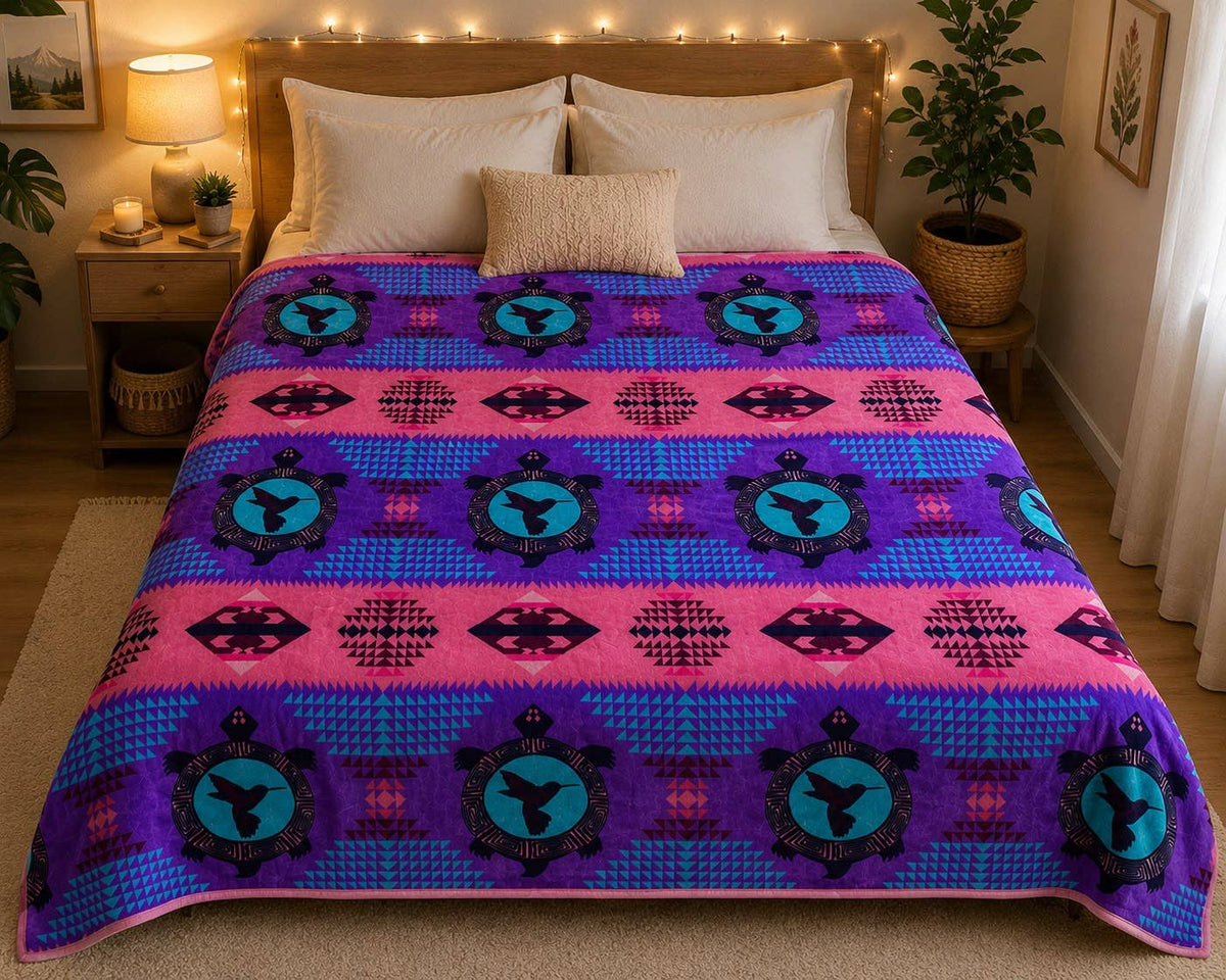 *Turtle Queen 2Ply Flannel Blanket 80x87 inch