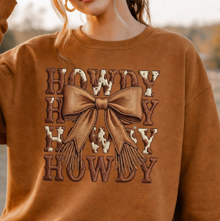 Howdy Western Cowgirl Bow Rustic Country Design