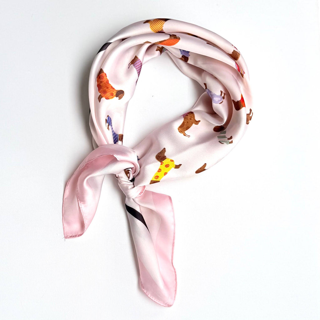 Scarf | Dachshund Print | Pink