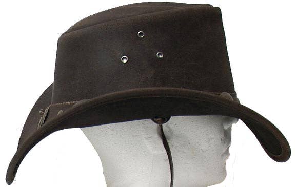 Genuine Leather Western Cowboy Hat Brown #2695