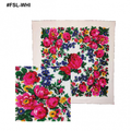 Large Metallic Floral Scarf white