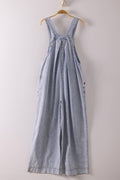 VERY JEAN Washed Chambray Casual Wide Leg Jumpsuit