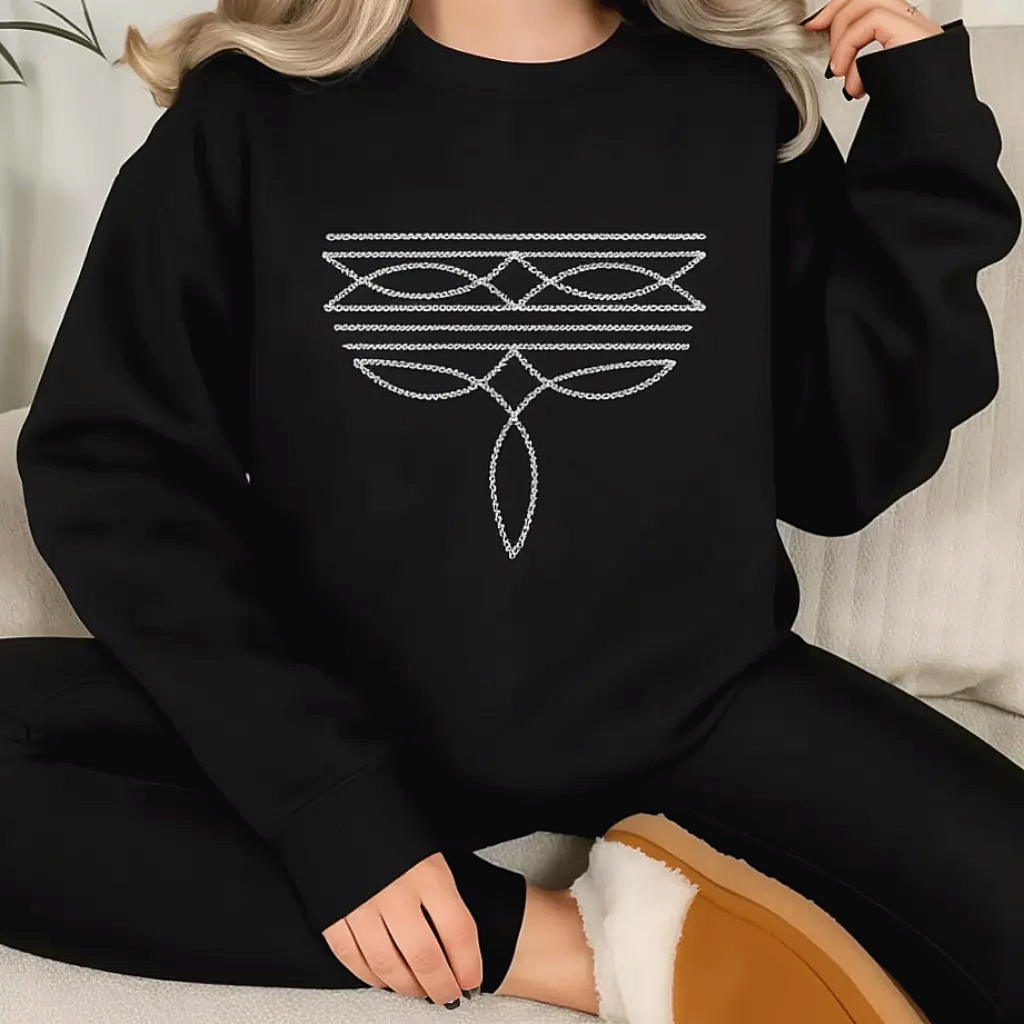 Embroidered Dragonfly Western Stitch Sweatshirt