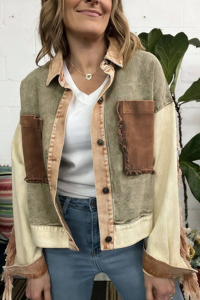 Stylish Patchwork Denim Jacket