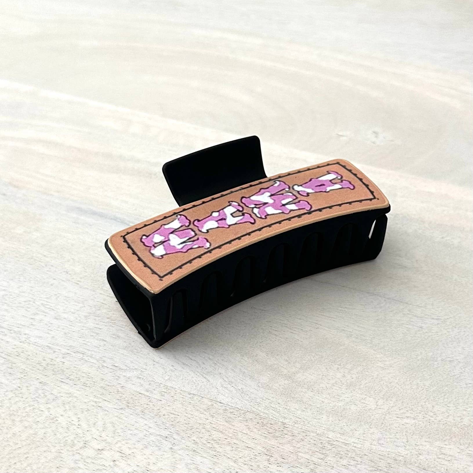 Western Hair Clip Leather Claw "Mama"