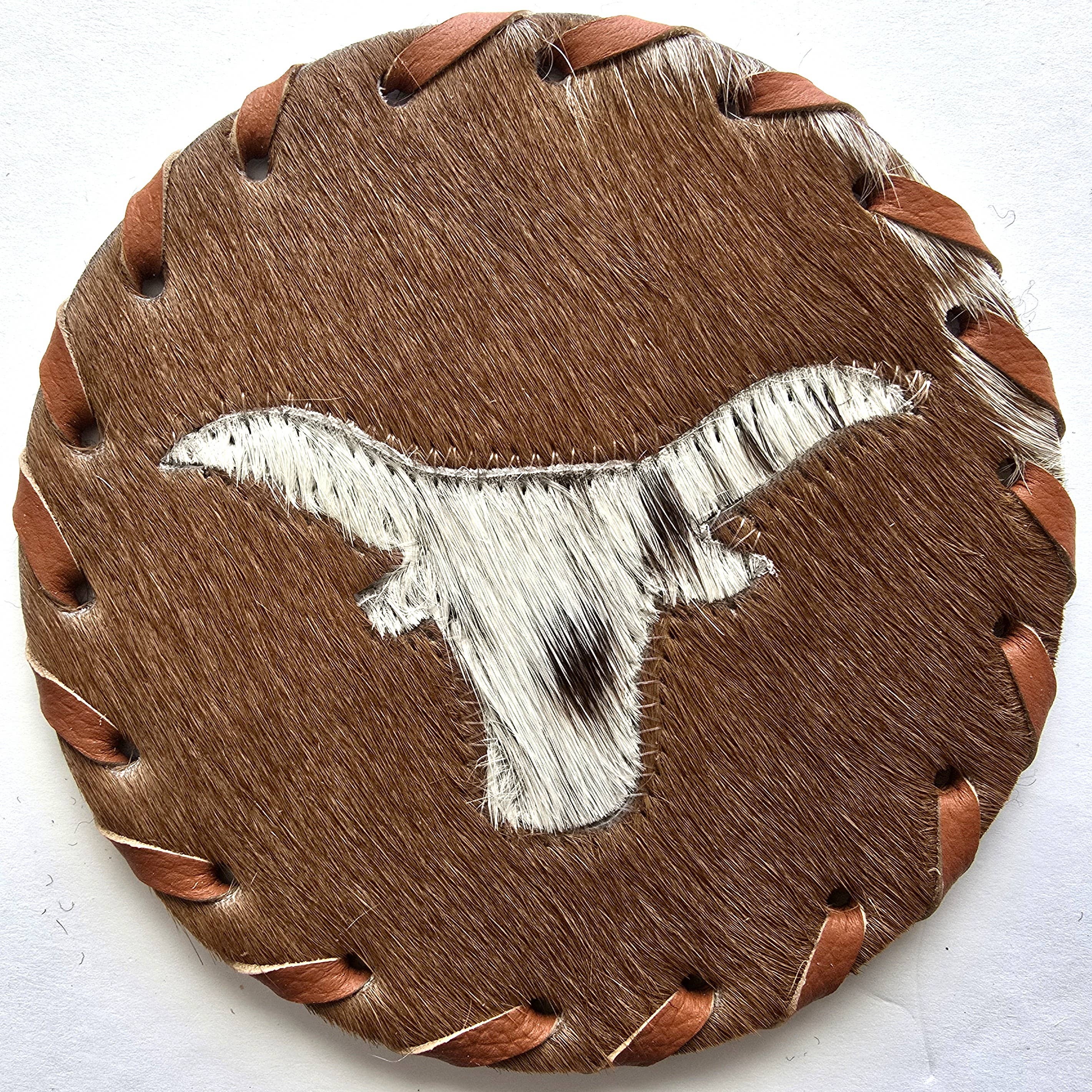 Large Cowhide Hair-on Coaster -  Bull Theme Western Decor