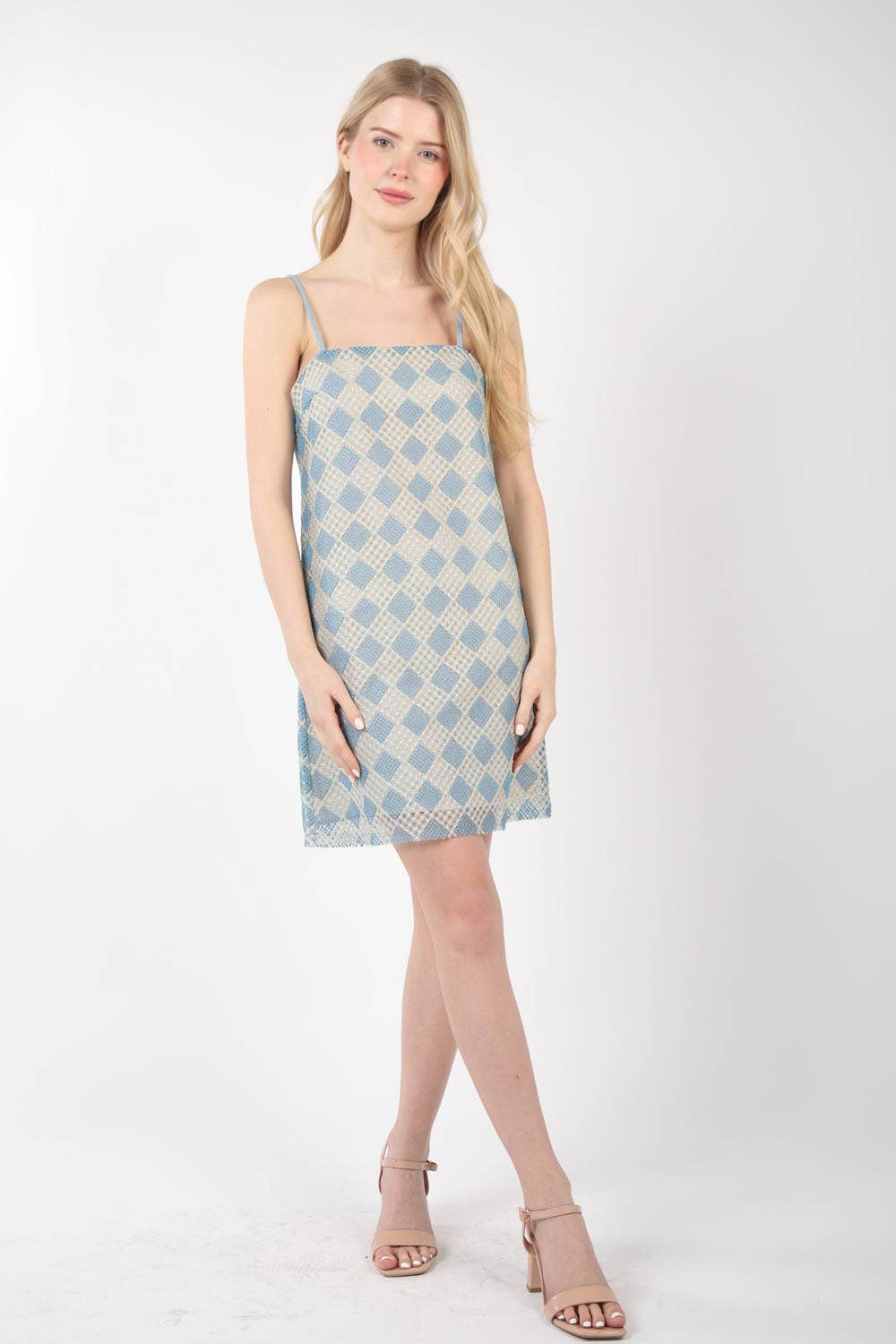 Checkered Printed Summer Mini Dress