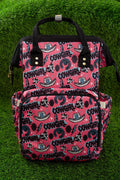Cowgirls printed pink diaper bag.