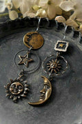 Moon Sun Metal Earrings